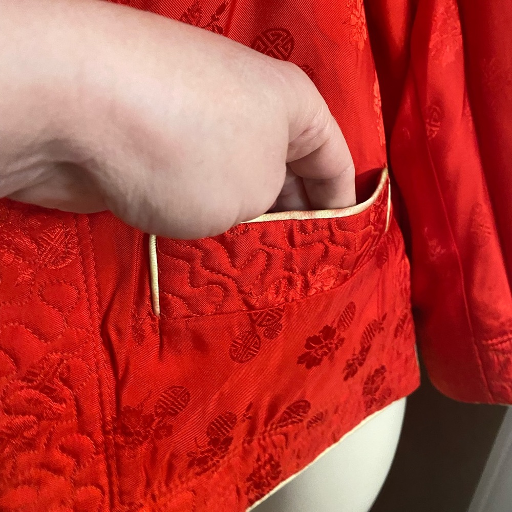 Vintage Quilted Silk Reversible Mandarin Chinese Jacket See measurements - Picture 8 of 16